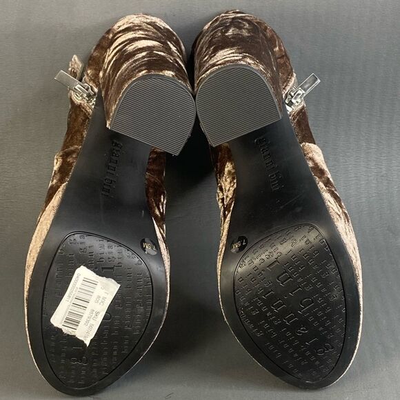 GIANNI BINI Didier Velvet Platform Block Heel Booties Size 7.5 new - Picture 7 of 11